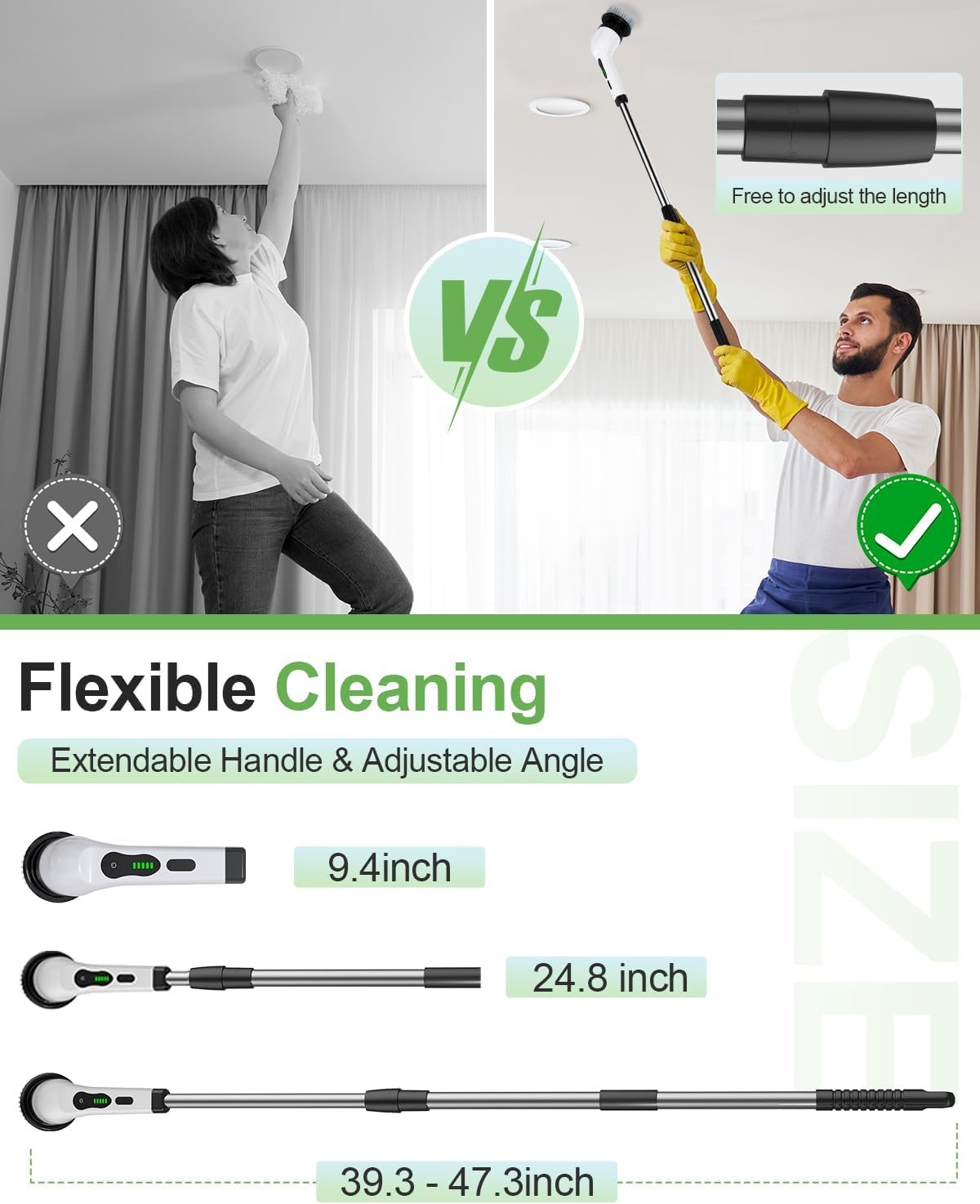 Electric spin scrubber for cleaning